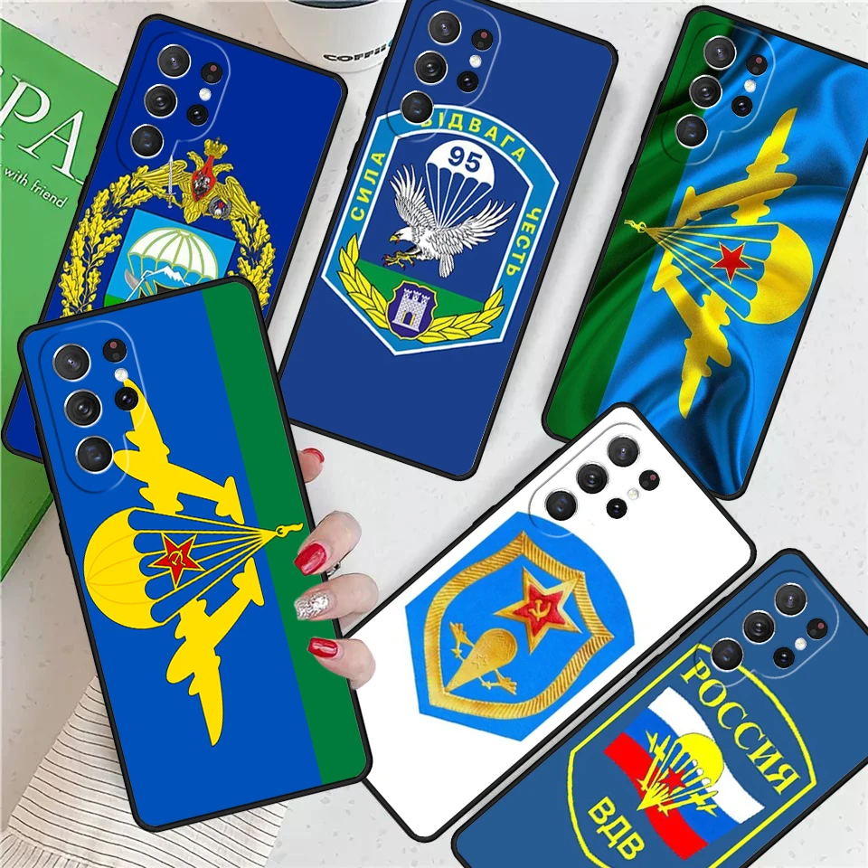 Russia Airborne For Samsung Galaxy S24 Ultra S21 S22 S8 S9 S10 5G Note 10 20 Plus FE S23 Phone case Cover Coque