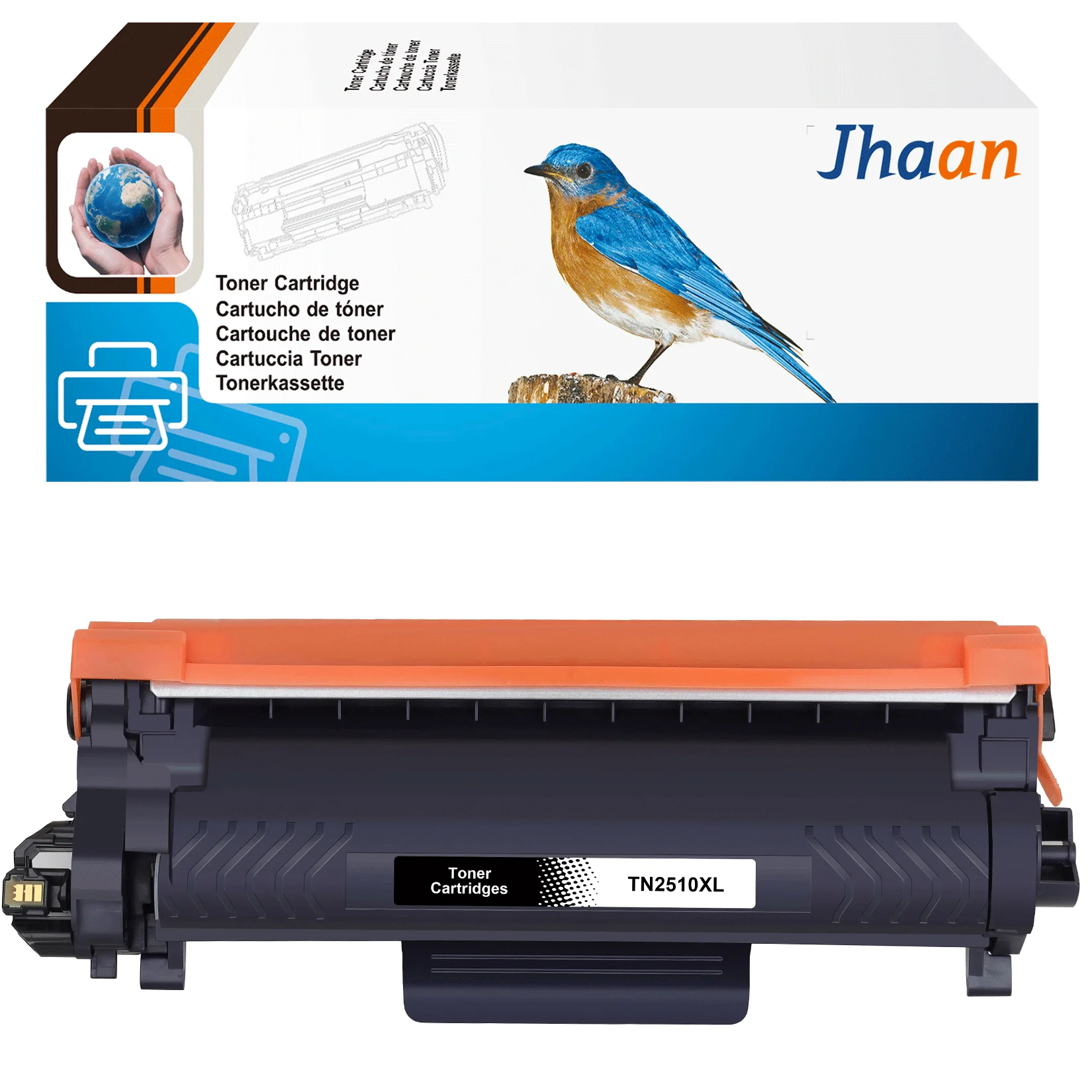 Jhaan TN2510XL mit schwarzem Chip-Toner, kompatibel mit Brother HL-L2400DWE DCP-L2620DW HL-L2445DW DCP-L2660DW DCP-L2665DW – Detail 1
