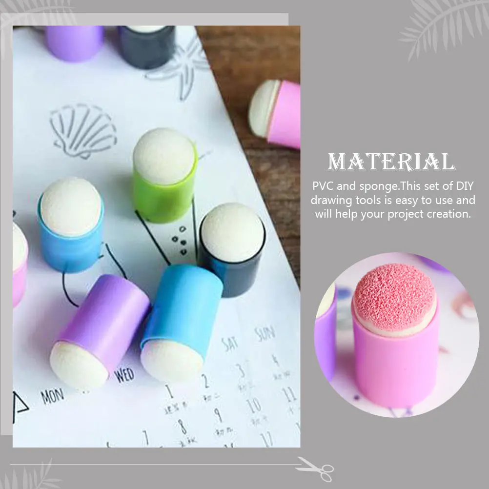

6pcs Dauber Sponge Handmade Ink Clay Cover Painting Applicator Craft Tool Portable Painting Dauber Supplies