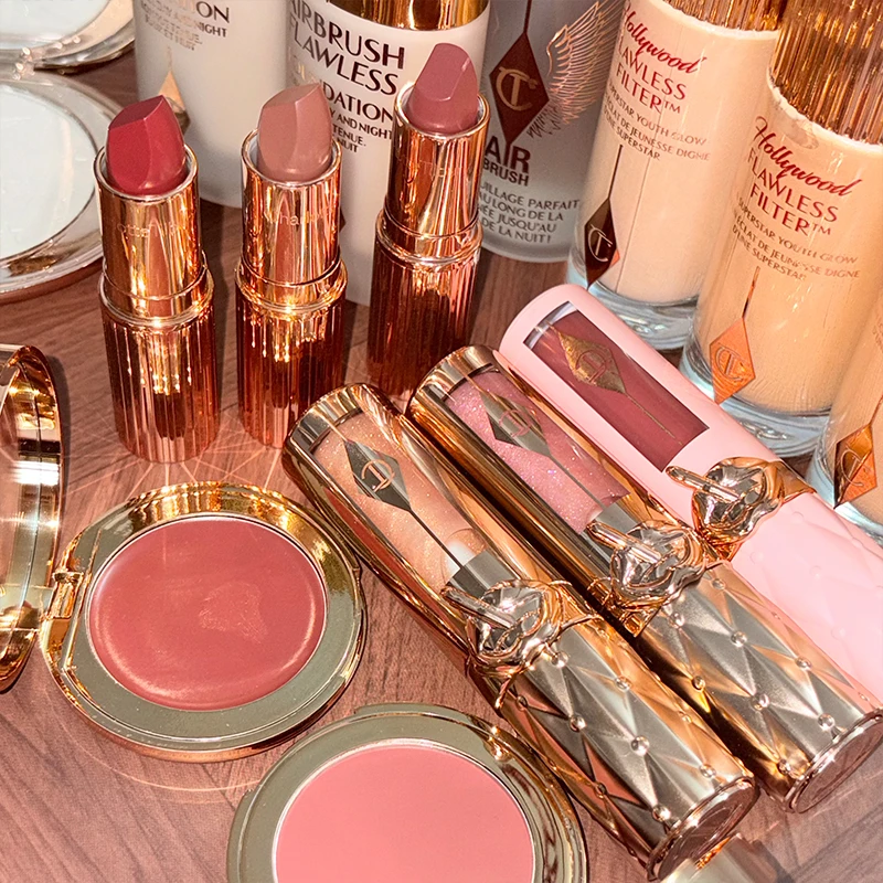 CT Lip Plumping Gloss lipstick Long‑wearing Effortlessly Blended Natural Look Cheeks Blush Stick Cream Dewy Finish Peach Glow