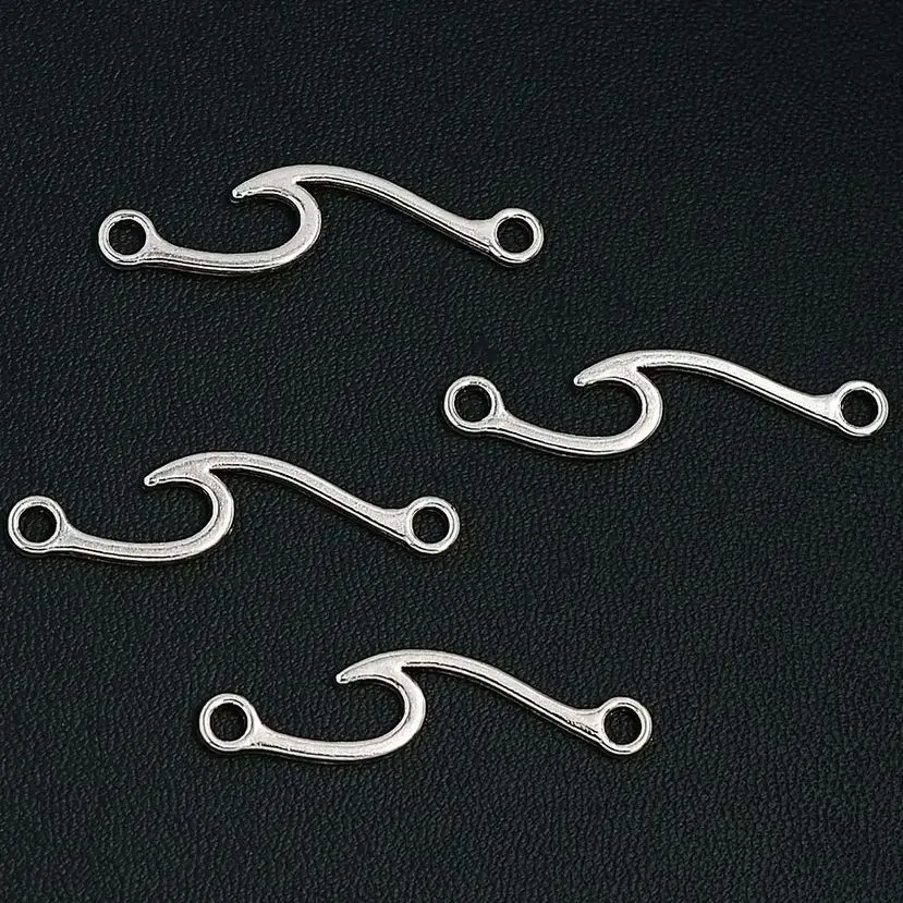 30pcs/lot--9x33mm Ocean Wave Connectors Charms Pendants For Diy Jewelry Making Supplies Accessories Wholesale Bulk Items
