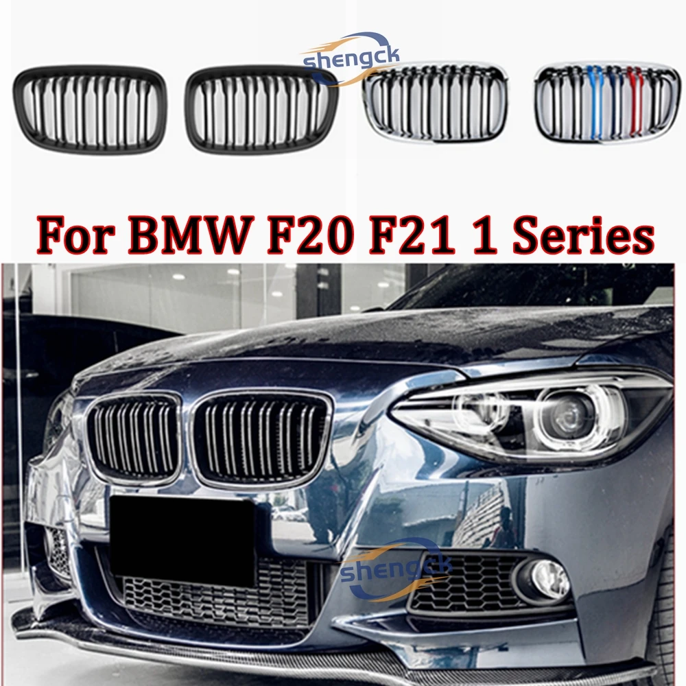 

Car Front Kidney Grille For BMW 1 Series F20 F21 2012-2020 116i 118i 120i Gloss Black Racing Grill Accessories Double Slat