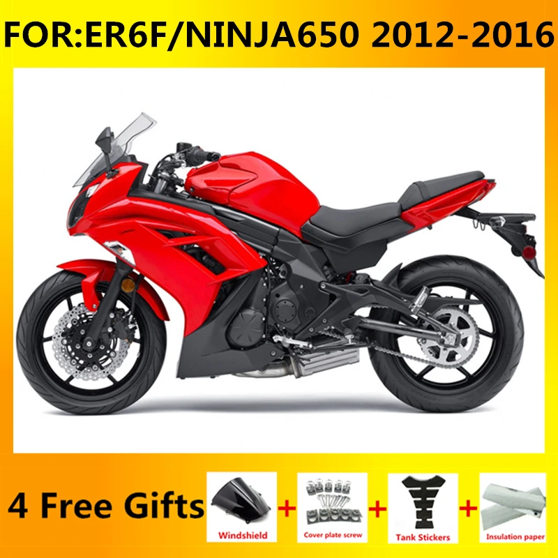 

Motorcycle Fairings kit fit for ER-6F EX 650 NINJA 650 ER6F ninja650 2012 2013 2014 2015 2016 full Fairing kits set red black