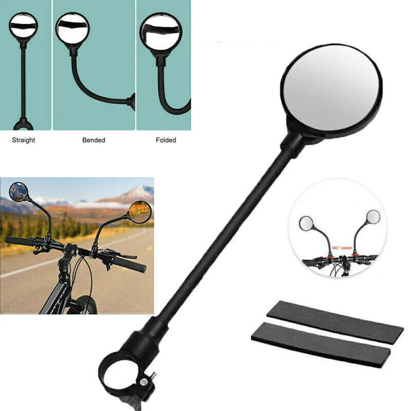 

1pc Bicycle Rearview Handlebar Mirrors 360 For Road Bike Motorcycle Handlebar Mirror Bendable Hose Adjustable Rearview Mirror