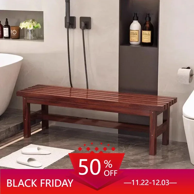 

Simplicity Bench Bathroom Bathing Solid Wood Bench Sauna Stool Gym Rest Stool Modern Simple Log Sgabello Shoe Changing Stool