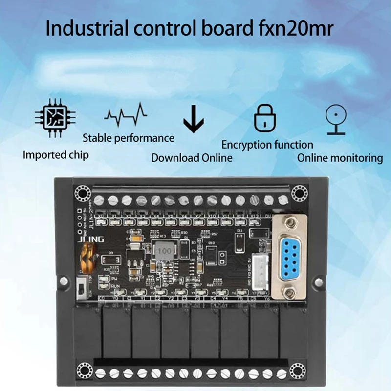 2X Motor Controller PLC Programmable Controller FX1N To 20MR Programmable Relay Delay Module With Shell Motor Regulator