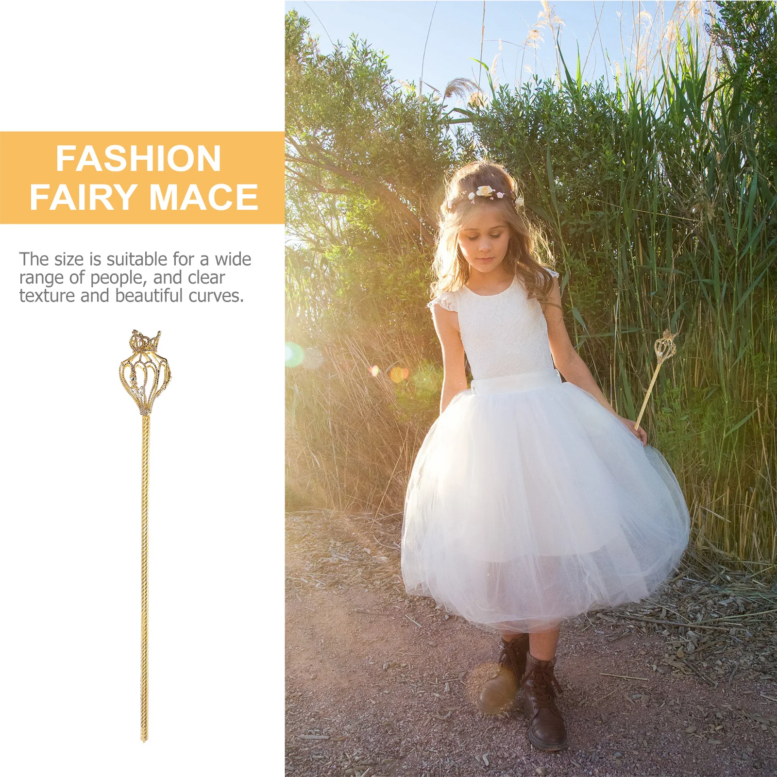 

1Pcs Fairy Wand Decorative Costume Cane for Halloween Wedding Birthday Party Stage Performance Cosplay Accessory