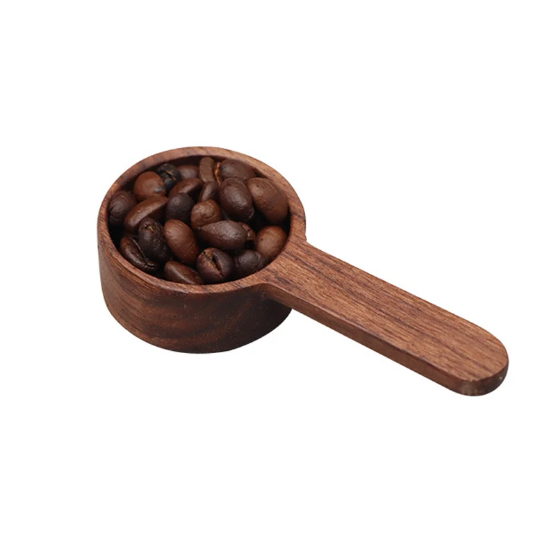 Wooden Measuring Spoon 8g 10g Coffee Bean Scoop Black Walnut Milk Powder Measuring Spoons Multifunction Wood Scoops Kitchen