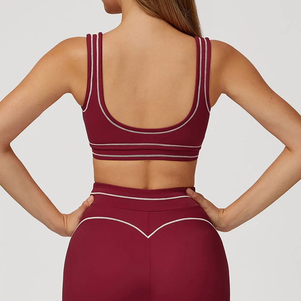 JUREN Women Breathable Sports Underwear Shockproof Fitness Top Push Up Gym Crop Top Brassiere Sport Bra Gym Workout Top Yoga Bra