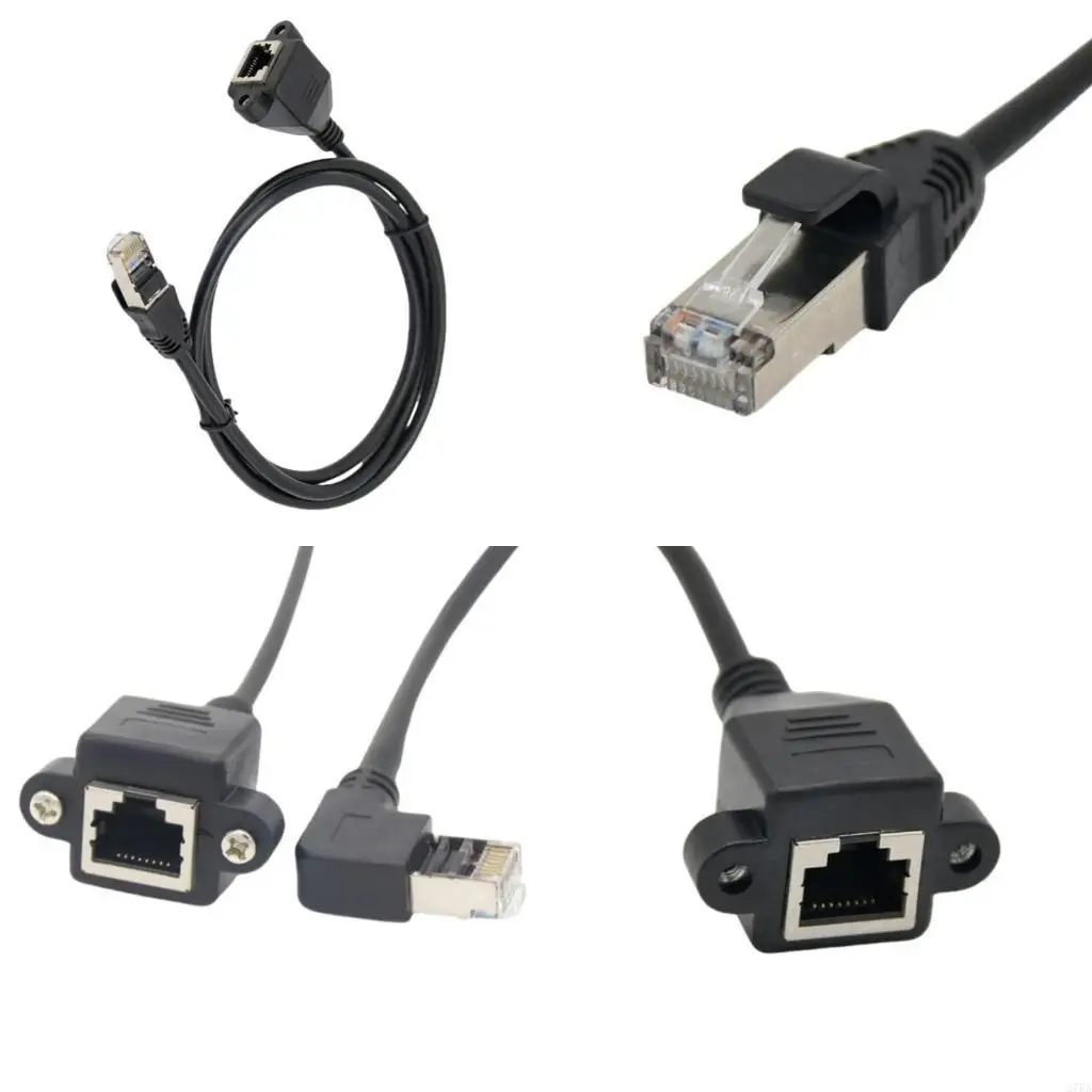 27RA Cat5e Networking Extension Cable Standard RJ45 Male to Female Screw Panel Mount