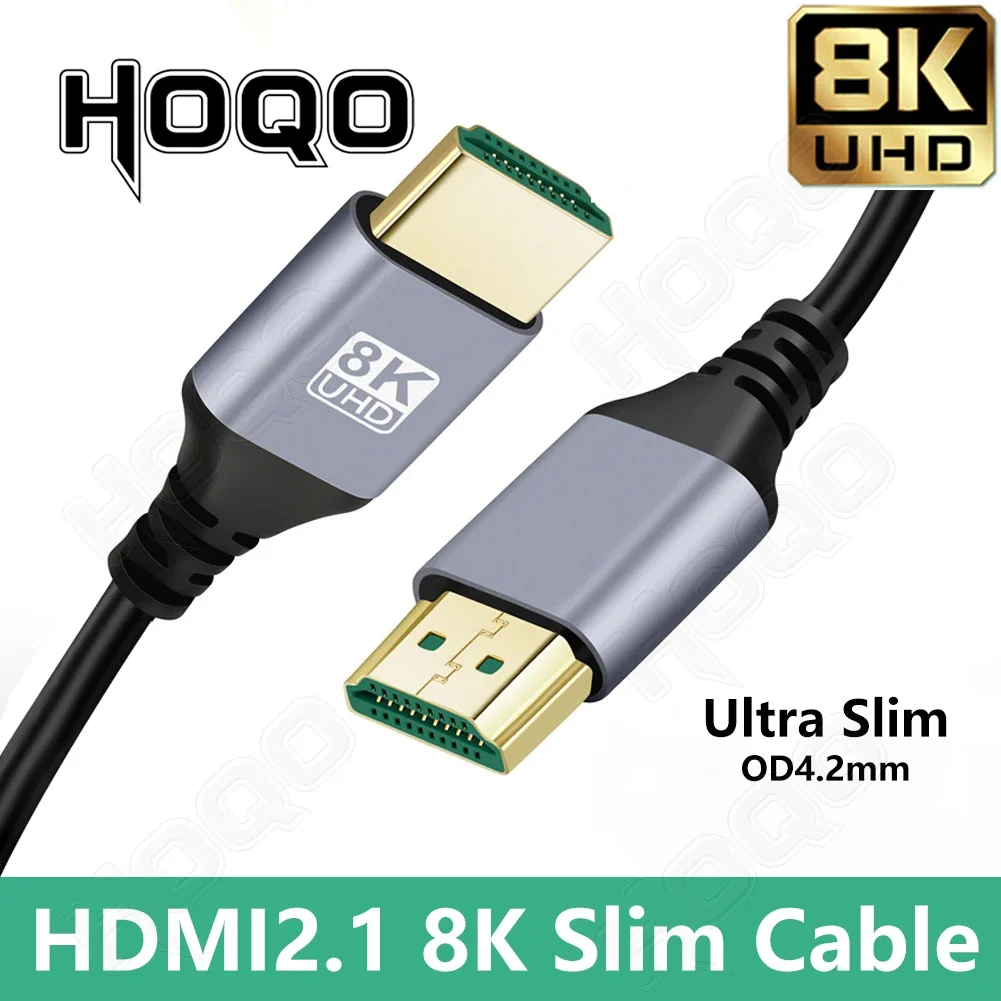 Ultra Slim Flexible HDMI 2.1v Cable 8K 60Hz 4K 120Hz 48Gbps eARC ARC HDCP Ultra High Speed HDR for HD TV Laptop Projector PS4/5