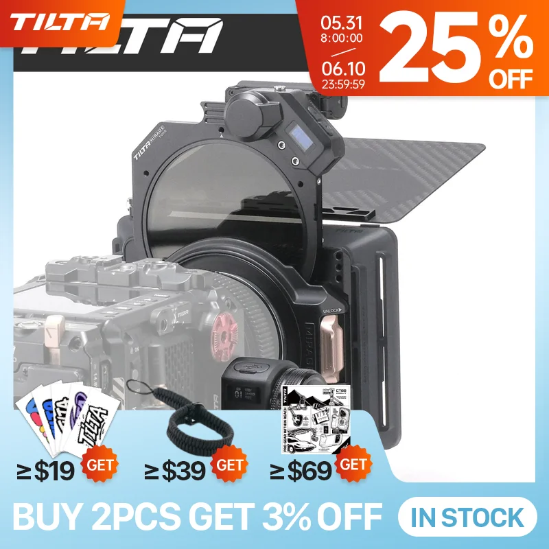 TILTA MB-T16-B Mirage Motorized Matte Box with VND Filter Kit 4x5.65 Filter Frame for DSLR Mirrorless Cameras Pro Photograp