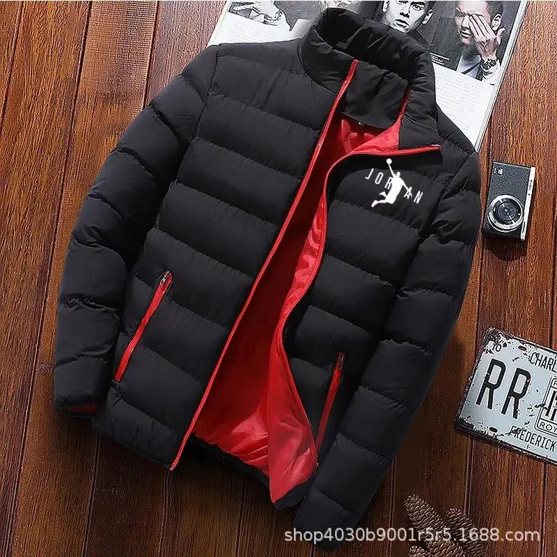 

2024 Winter Jacket Men's Fashion Stand Collar Parker Zipper Padded