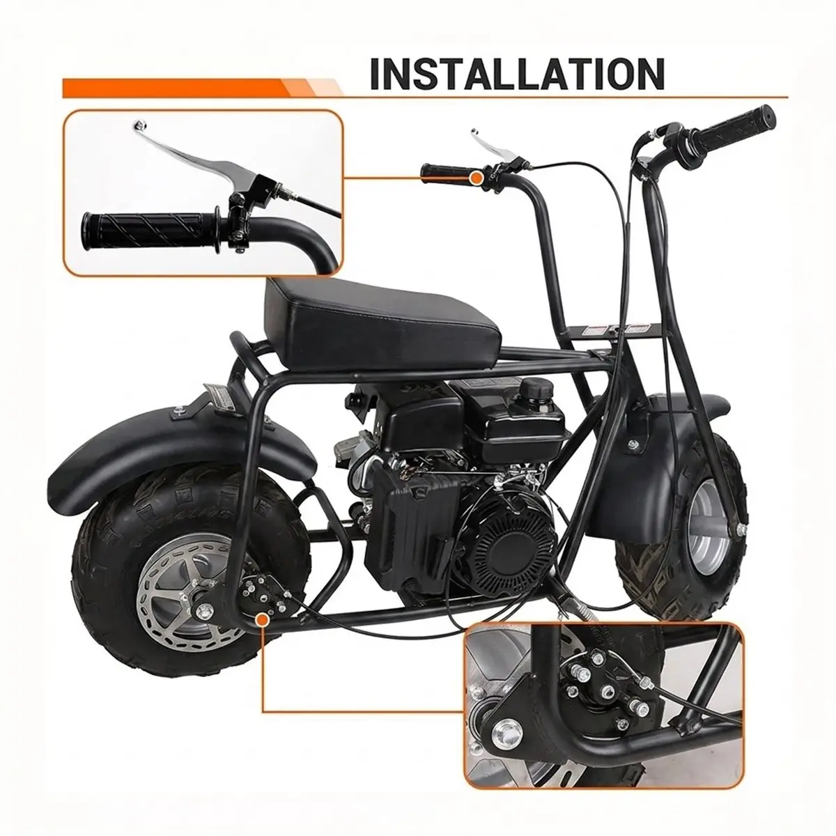 【CYBER MONDAY】Mini Bike Brake Lever Caliper Kit Replacement for CT100U Disc Brake Kit with Replacement for Black