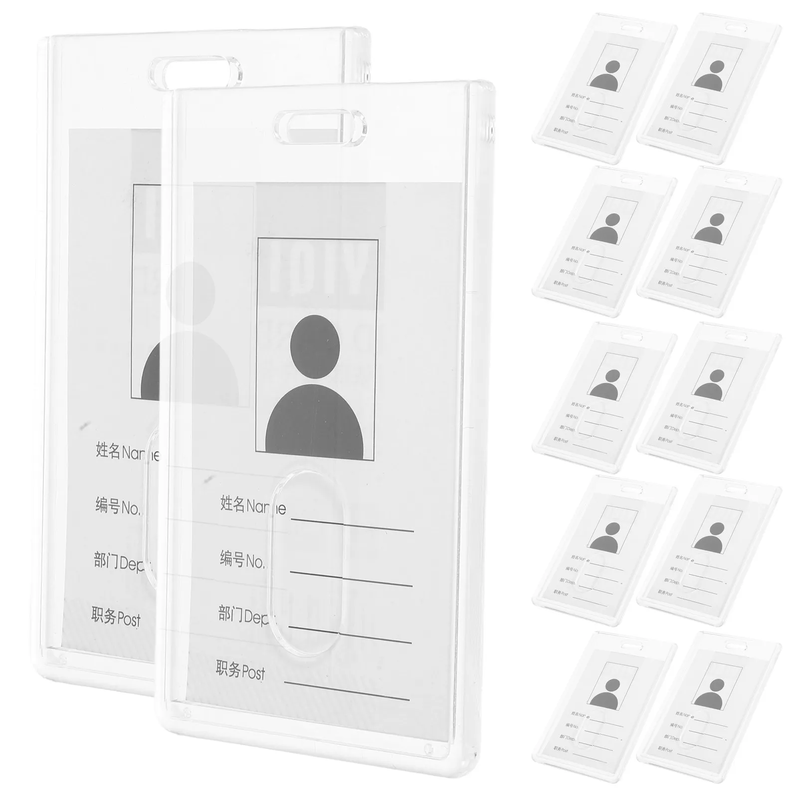 

15 шт. прозрачных пластиковых чехлов для ID-карт, защитные держатели для бейджей для офиса, школы, конференций, сотрудников, рабочих ID-карт, студенческих пропусков