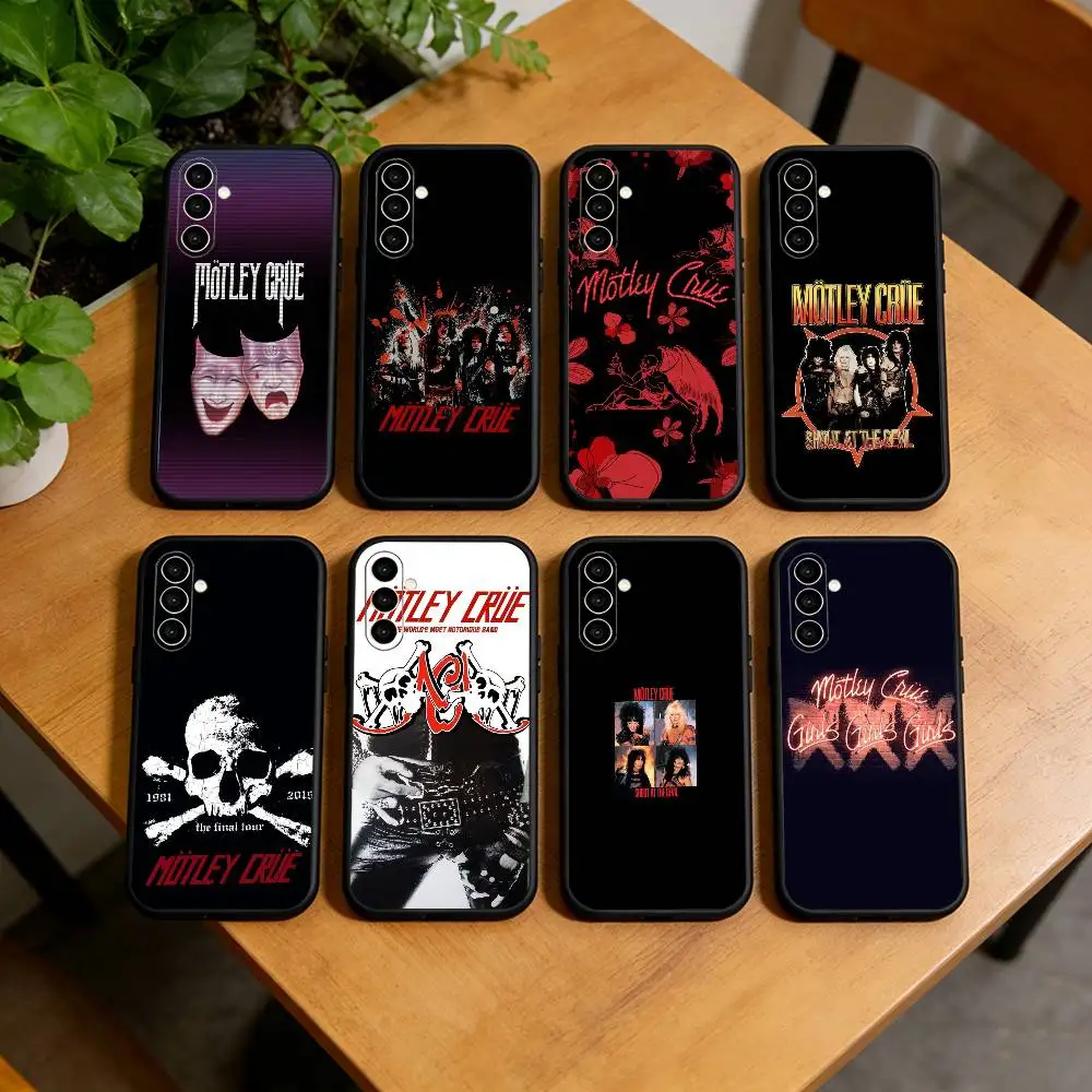 

Retro Motley crue Phone Case For Samsung Galaxy A73,A72,A71,A70,A53,A52,A51,Soft Silicone Black Cover