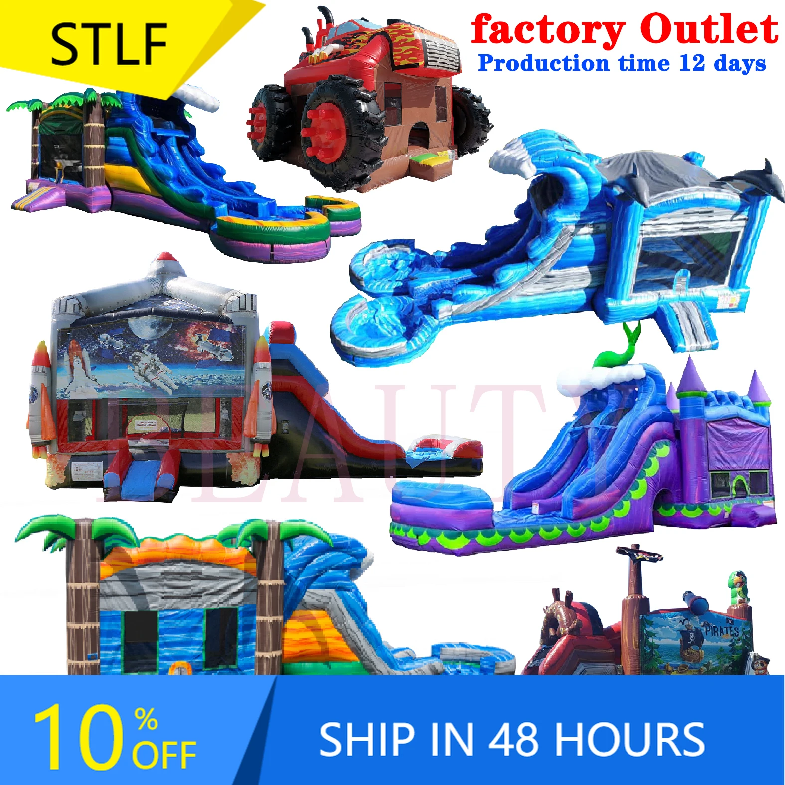 

STLFCustomize Commercial PVC Adult White Bouncy Inflatable Jumper Castle Outdoor Bounce House Combo With Water Slide For Kids Pa