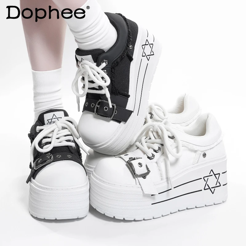 

Original Subculture Japanese Girls Sweet Cool Canvas Shoes Spring Autumn New Student Street Fashion JK Canvas Shoes Girls Pumps