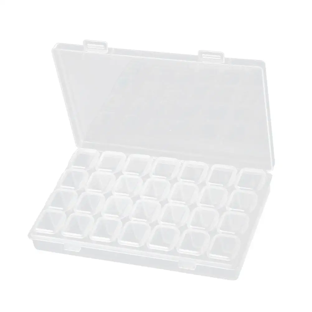 

28 Compartments Durable Nail Jewelry Storage Open The Cover Stylish Removable Dividers