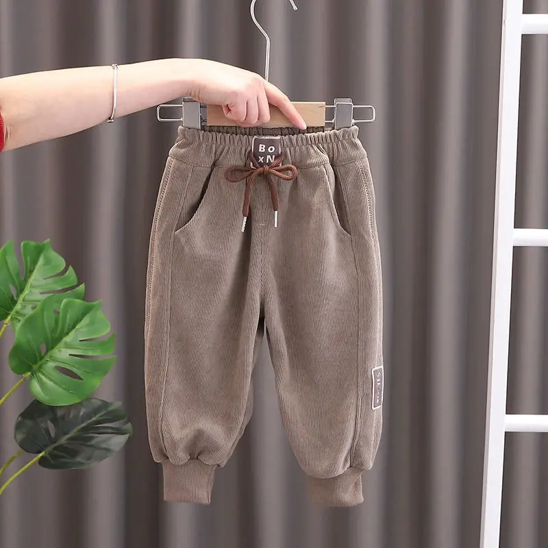 Spring Autumn Kids Cotton Solid Causal Children's Track Pants Boys Girls Full Length Pants Clothes 1 2 3 4 5 Years