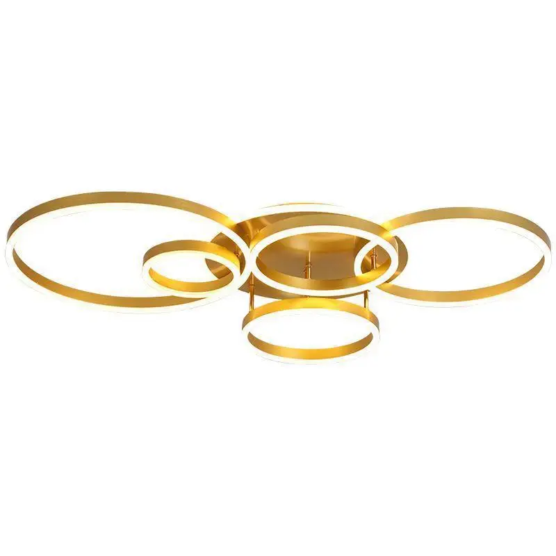

Light luxury simple modern hall lamps creative personality ring Nordic atmosphere home bedroom ceiling lamp