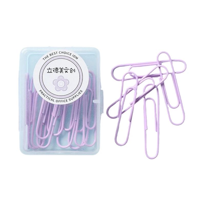 Durable Paper Clips Macaron Color Clips 1.1/2 inch Multi-Purpose Small Paper Clips for Photos Tickets Notes Letter L41E