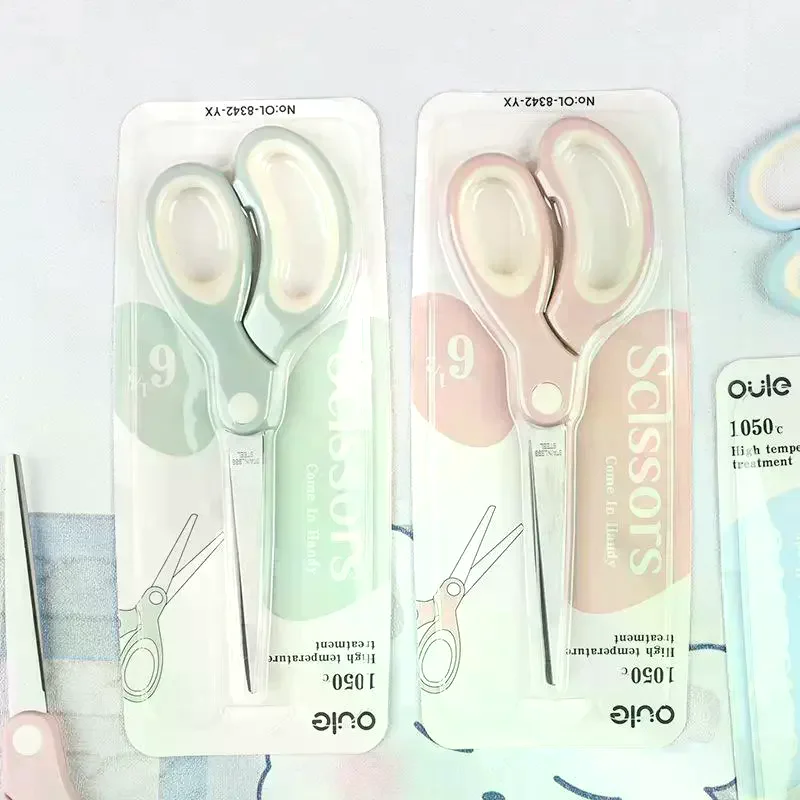 Multi-functional Scissors Stainless Steel Craft Scissor DIY Handcraft Paper Cutting Sewing Tool Cute Candy Colors Handle