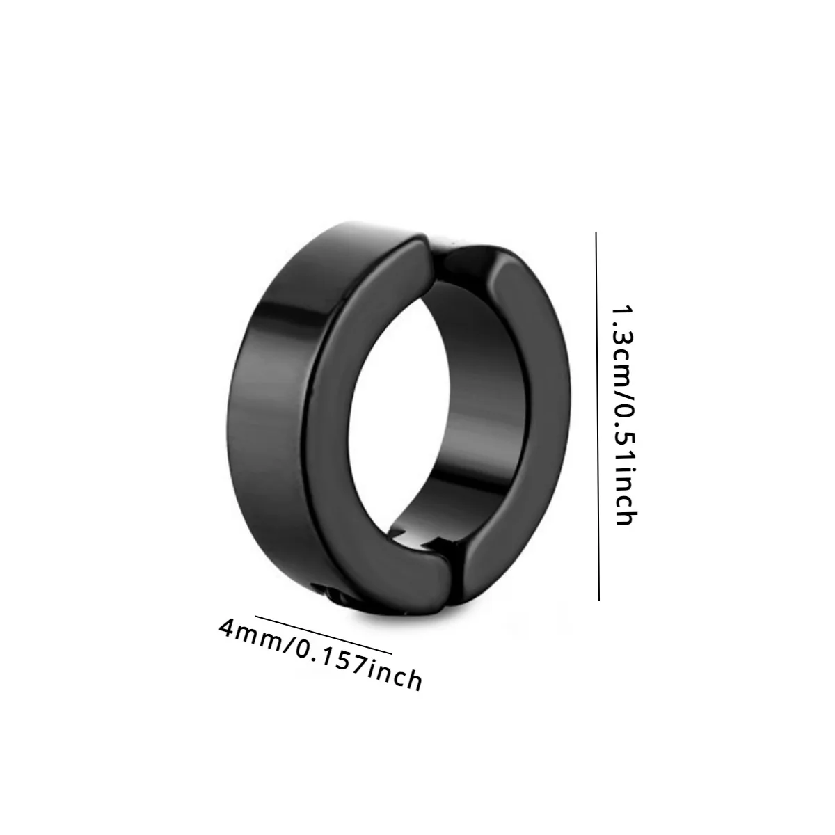 2pc Ear Clips Earrings Without Ear Holes Black Silvery Stainless Steel Buckle Simple Trend Men Women and Fashion Couple Gifts image 4