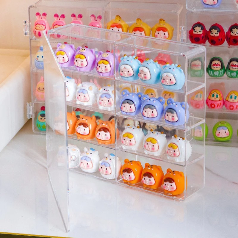 1pc 4 Schicht 8-grid Schmuck Sortierung Box Acryl Display Rack Transparent Handgemachte Anime Auto Modell Blind box Lagerung Box