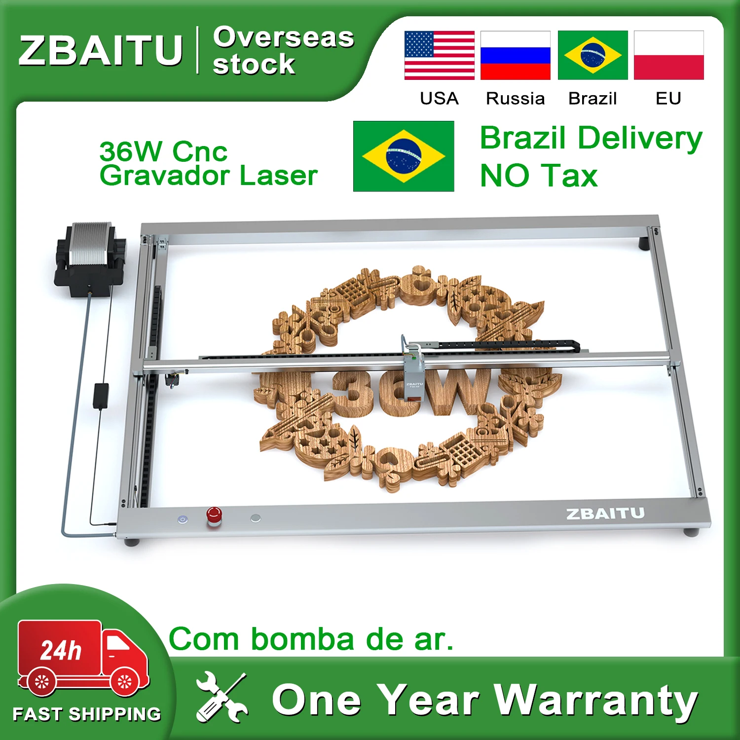 ZBAITU 30W Wireless Laser Engraver 130W Leather Wood Acrylic Cutting Machine Router WFI Laser Cutter With Air pump