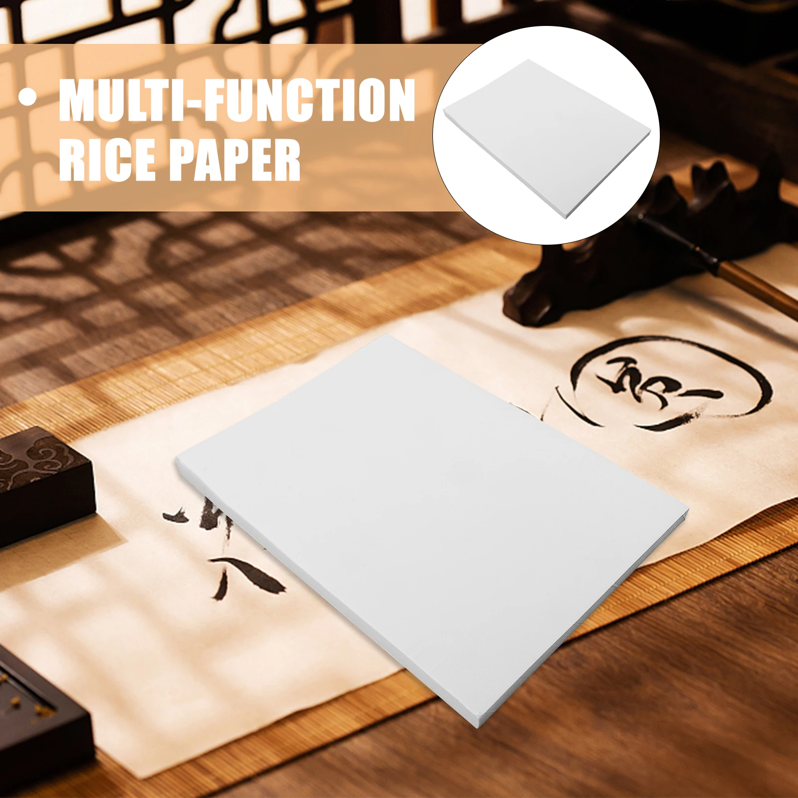 100 Sheets Xuan Paper Major White Multi-function Rice Paper for Calligraphy Crafts Writing Practice Chinese Art Drawing