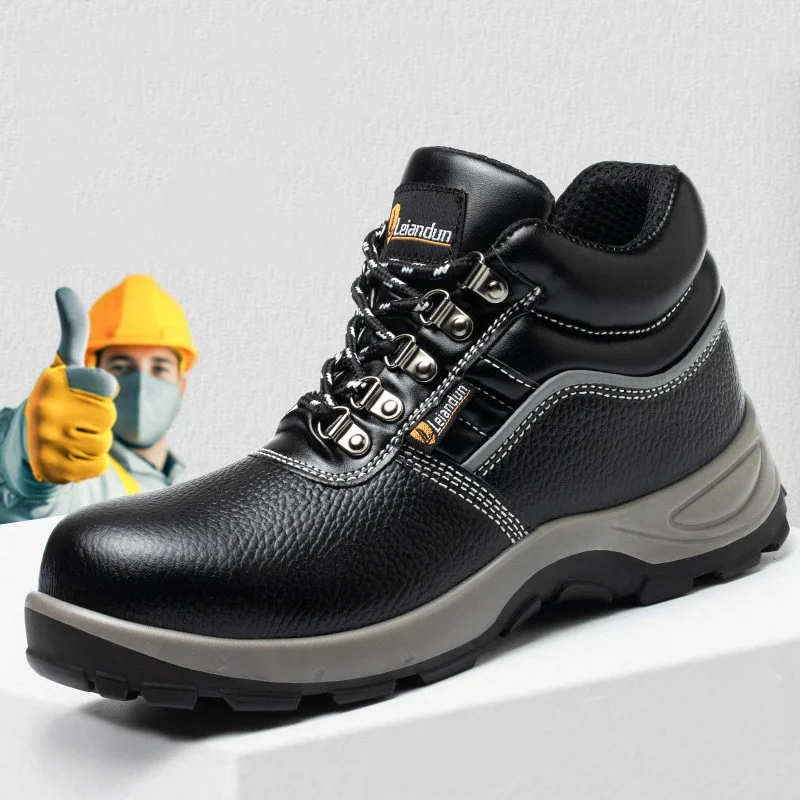 big size men fashion steel toe cap working boots autumn winter worker safety shoes tooling security ankle botas protect footwear
