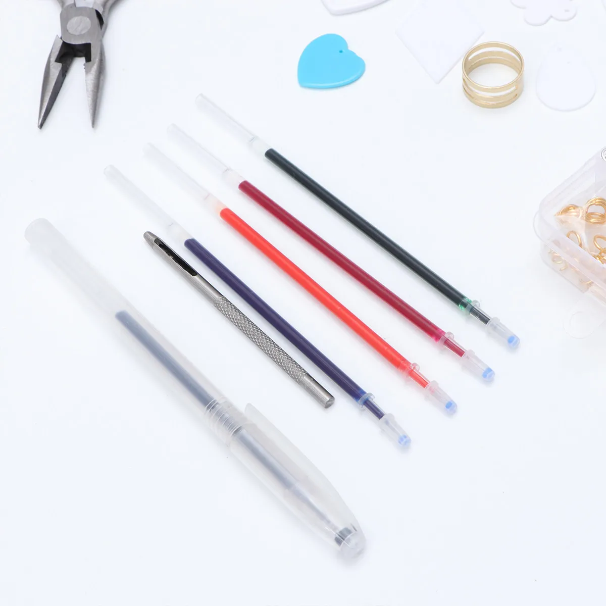 

Набор для изготовления серег: стильный комплект для начинающих из металла, пластика и полиуретана, двусторонний набор инструментов для создания украшений своими руками