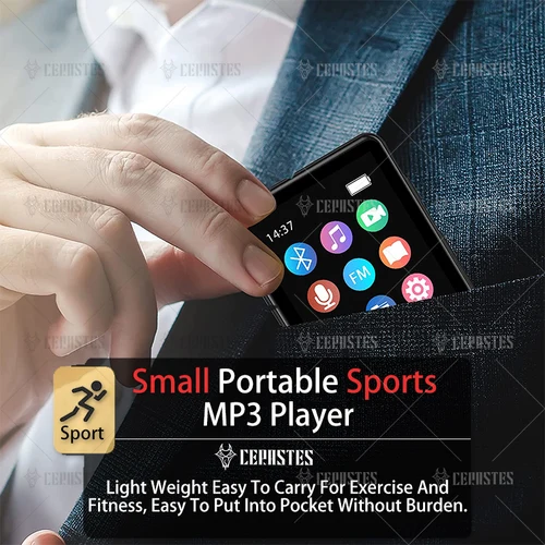 Imagen 2 del producto 2025New reproductor MP3 de alta fidelidad Bluetooth Clip de Metal Mini Walkman reproductor de música deportivo portátil reproductor Mp4 con FM/altavoz/libro electrónico/grabadora