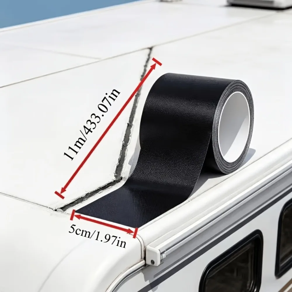 1 Roll 433.07 Inches RV Roof Repair Accessories, Edge Seam Rainproof Repair Tape, Automotive Paint Rust Repair Tape, Waterproof