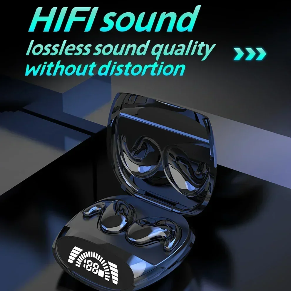 Sleep Bluetooth Headphones Noise Cancelling Painless Wireless Music High Quality Sports Tws 538 Thin Earbuds Digital Display image 4