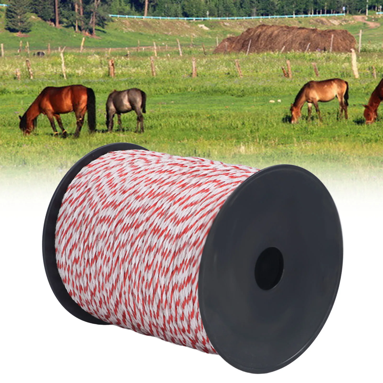 

Электрическое ограждение 500 м, силовой провод для фермы, ранчо, лошади, крупного рогатого скота, овец, собак