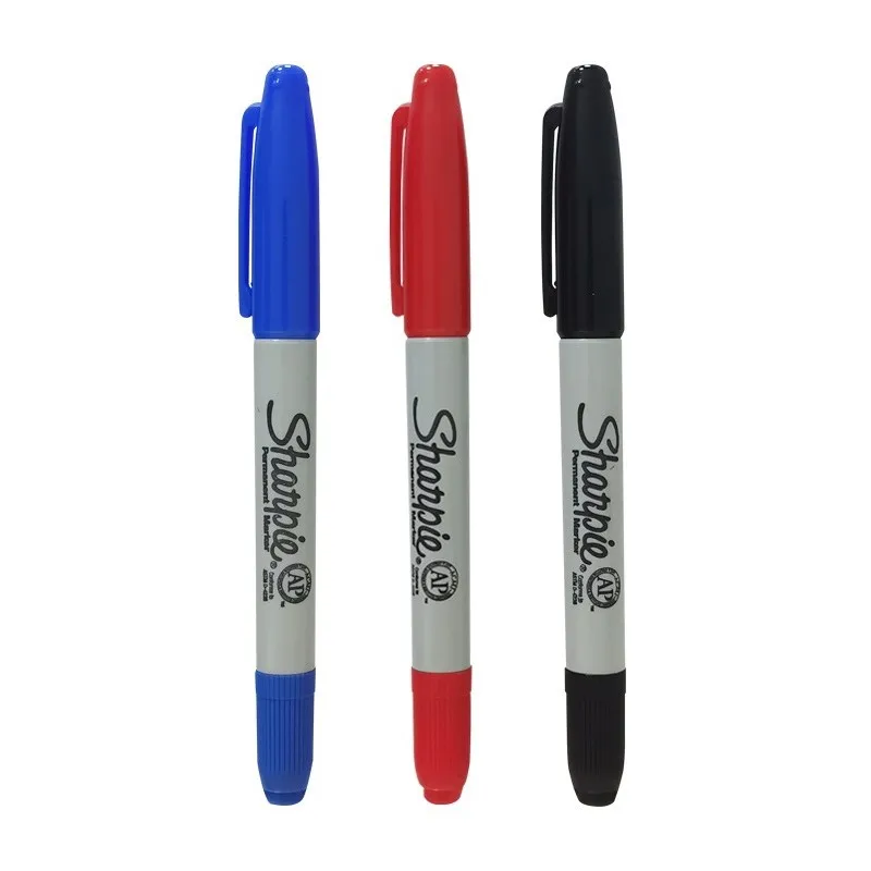 Sharpie 32001 마킹 펜, 오일 기반 먼지 없는 펜, 실험실 산업 수출, 더블 헤드 정화 펜, 0.5mm, 1mm