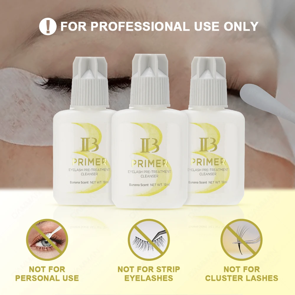 1 bottiglia 15ML IB Primer Colla per ciglia per estensioni delle ciglia Professionale IBeauty Banana Profumo Agente di fissaggio IB Primer Ciglia finte