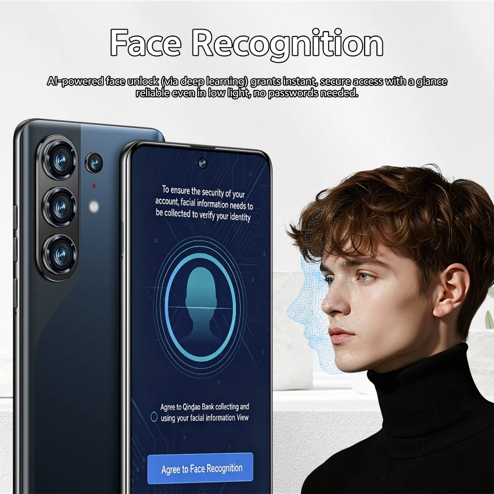K-Touch Mobiltelefone C50 Pro Smartphone 7,3 Zoll Android 15 Handy 22GB 2TB 8000mAh Gesichtserkennung 5G Dual-SIM 16+48MP Kamera Globale Version Mobiltelefone für Männer Frauen Geschenke – Detail 11