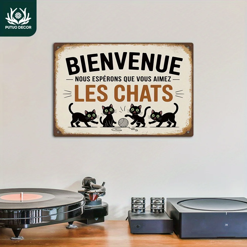 Putuo Decor 1pc French Vintage Metal Tin Sign, 