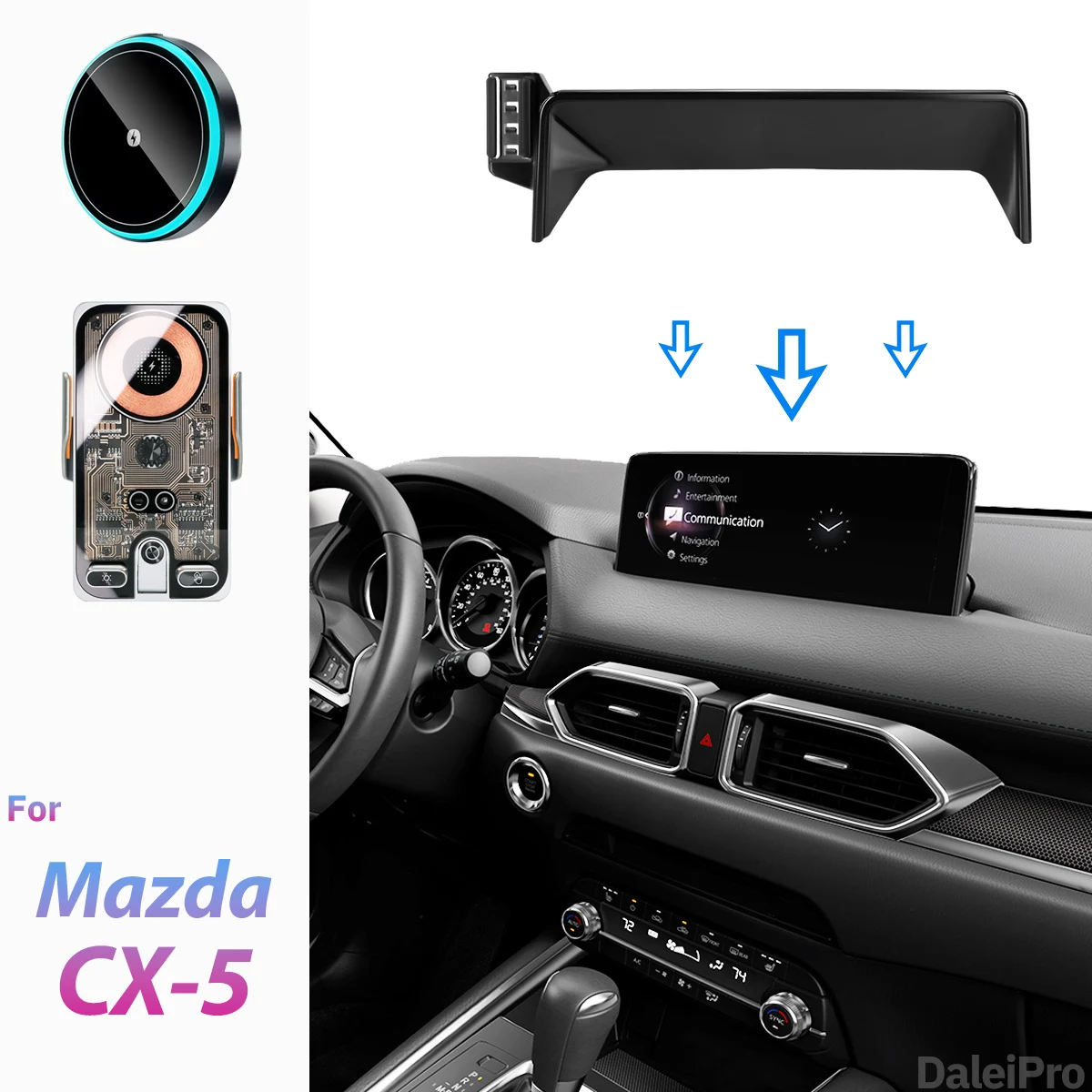 Für Mazda CX-5 CX5 KF 2021-2025 Auto-Handyhalterung Bildschirm-Fixierclip Kabelloses Ladegerät Maßgefertigte Handy-Bildschirmhalterung Zubehör – Detail 2