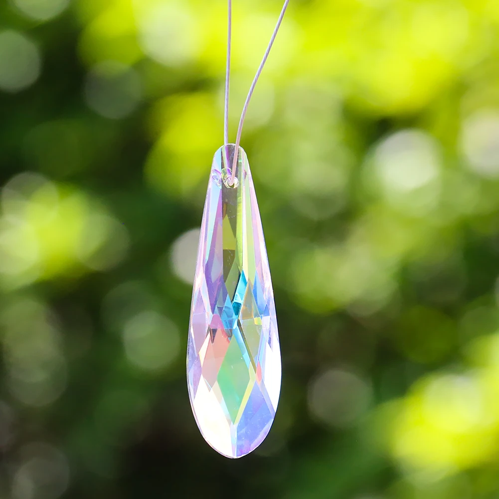 

50mm Colorful Waterdrop Crystal Prism Hanging Suncatcher Chandelier Illumination Parts DIY Home Wedding Decor Accessories