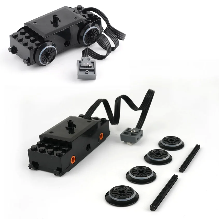 أجزاء بنة تكنولوجيا محرك قطار السكك الحديدية مع جهاز التحكم عن بعد بالأشعة تحت الحمراء لعبة مجسمة لعبة الطوب MOC ملحقات معدلة #1