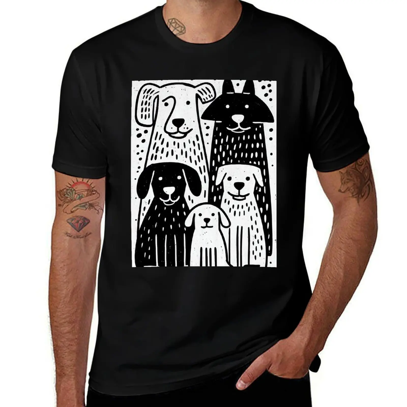 

Peaceful Dogs Lined Up In Clean Design T-Shirt cheap stuff sublime Louboutins funny gifts mens white t shirts