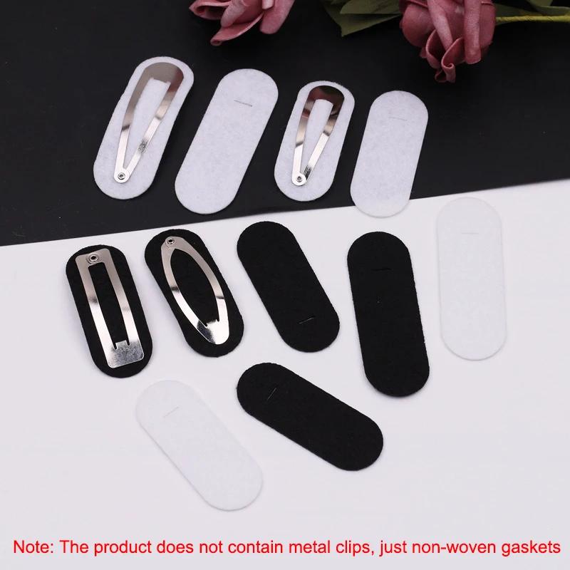 100PCS Oval Non-woven Tear Drop Snap Clips Spacers Rectangle Felt Pads Patches DIY Handmade Hairpin Jewelry Materials view 2