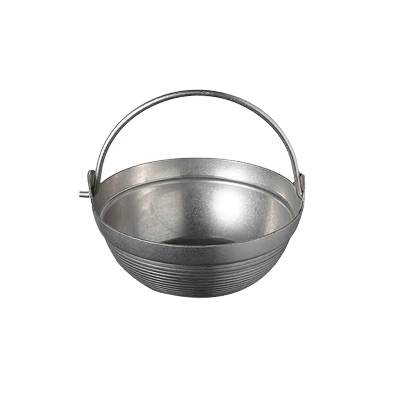 Retro three-layer steel camping small cooking pot alcohol stove commercial Japanese Sukiki potdazzling pattern hanging potoutd