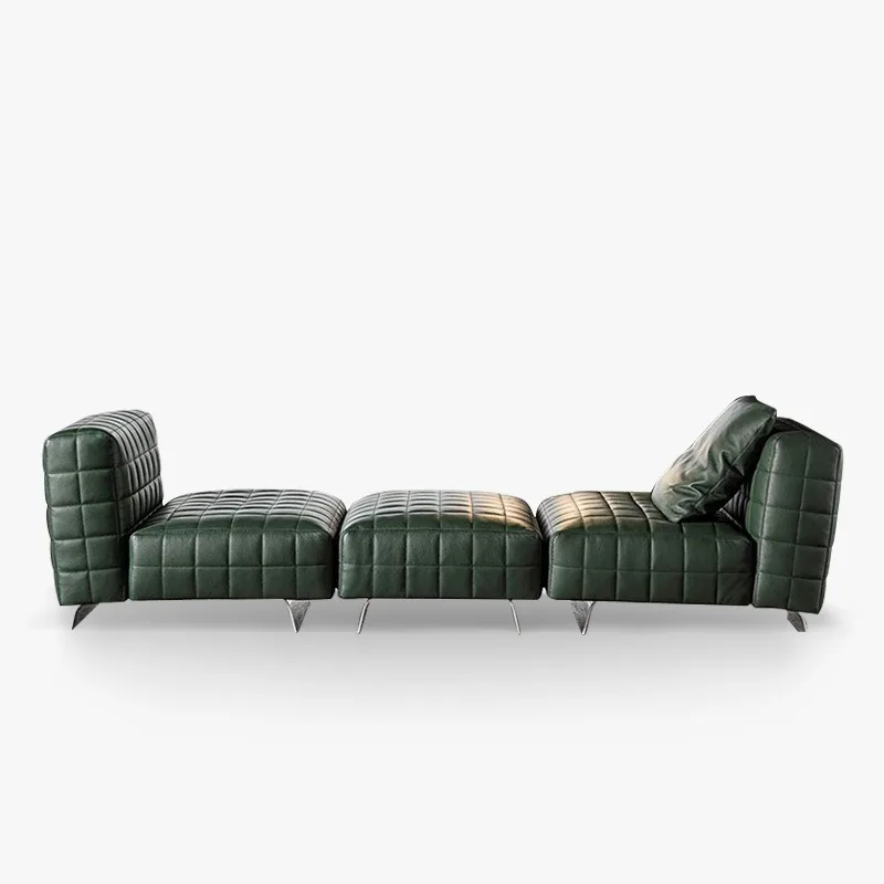 Chessboard sofa matte leather apartment matte cloth living room module square sofa