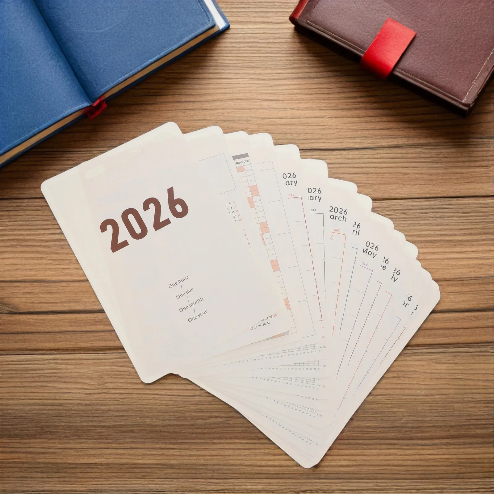 

1Set Desk Calendar Core 2026 Creative Office Accessories Daily Planner Organizer Large Grid Year-Round Desk Supplies