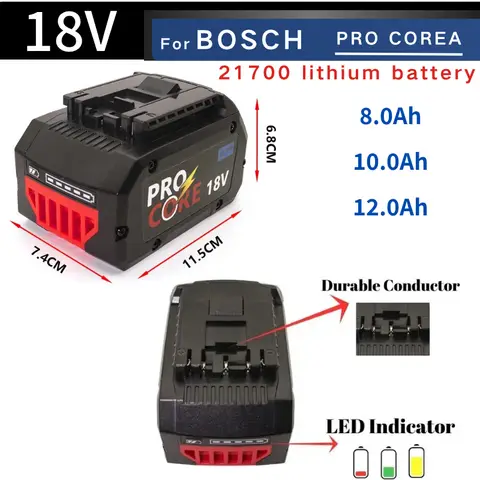 For Bosch Tools New 21700 High-power Battery 18V Full Range, 4.0Ah, 8.0Ah，12.0Ah Li-Ion Battery